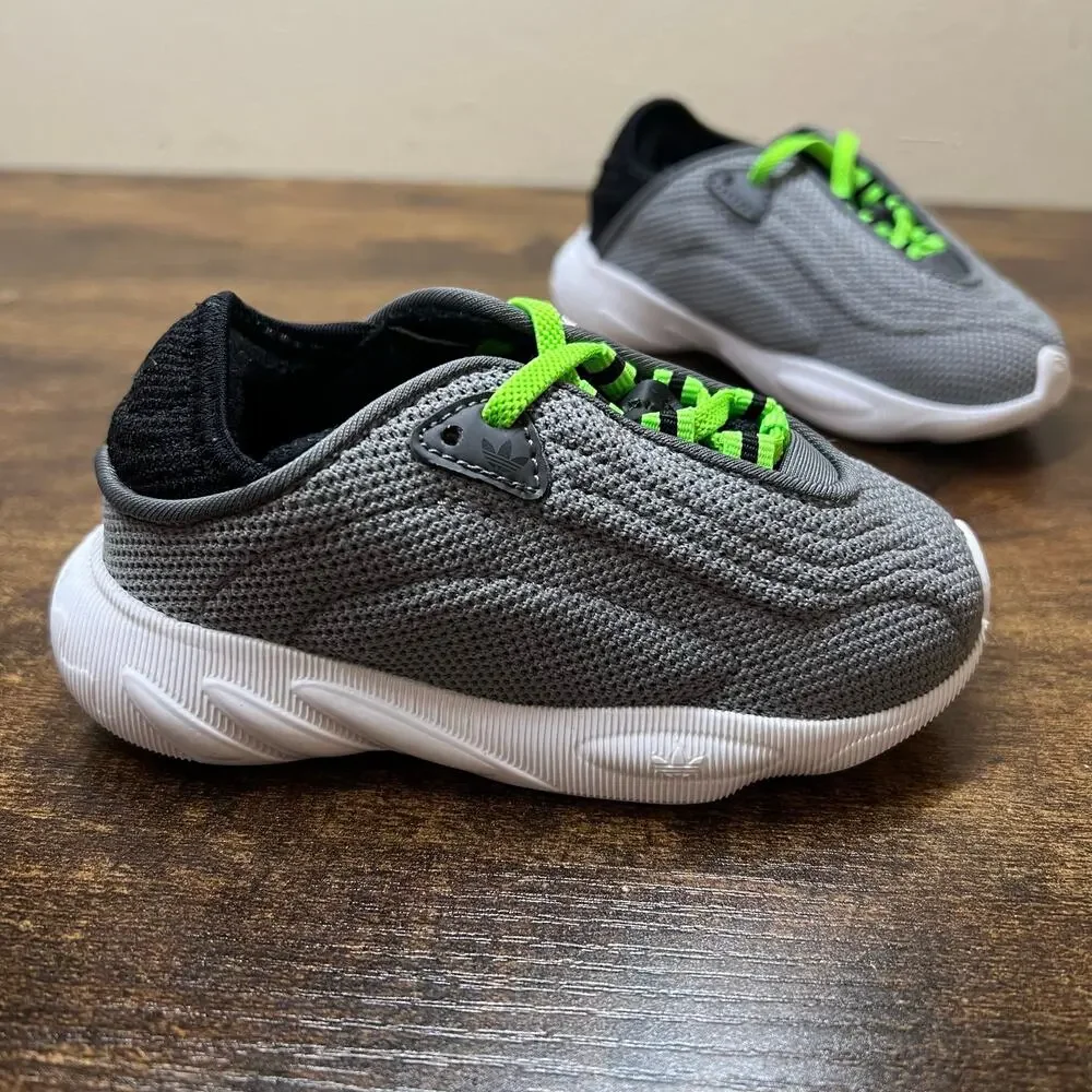 Adidas Adifom SLTN Shoe 6 Kids Toddler Unisex Gray Sneakers Ortholite Lace Up